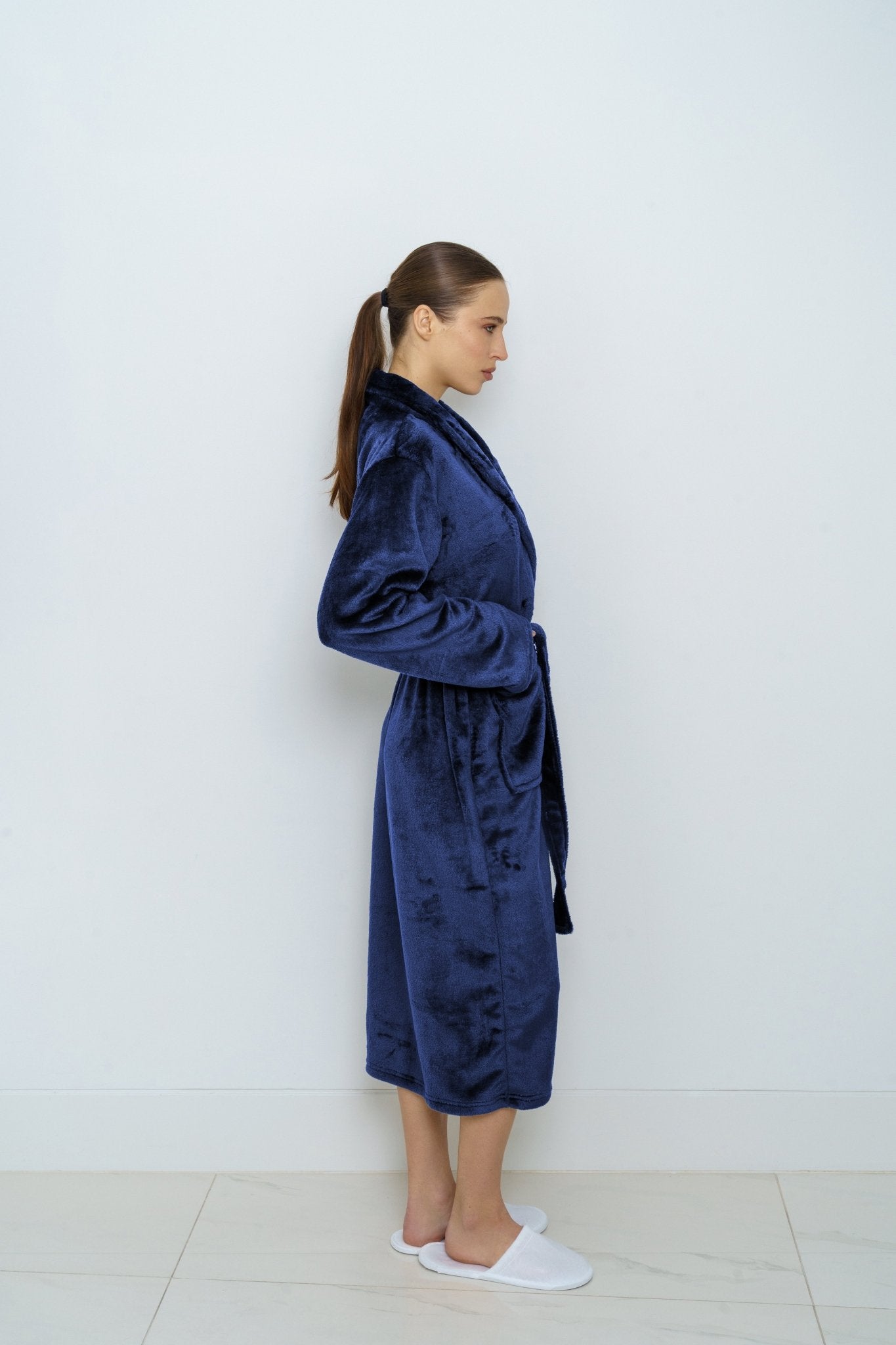 Navy Blue Bathrobe