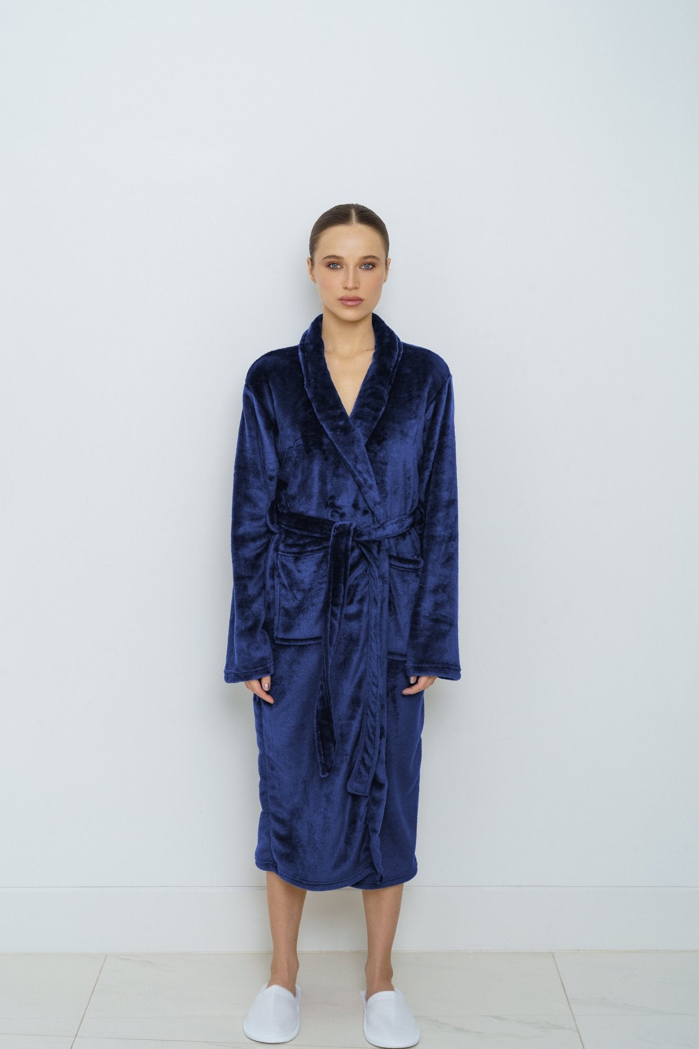 Navy Blue Bathrobe