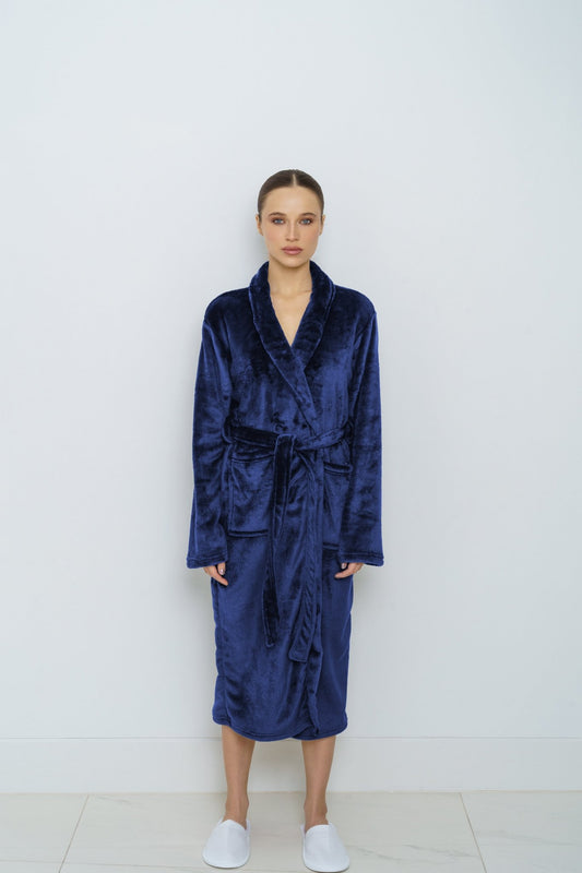 Navy Blue Bathrobe