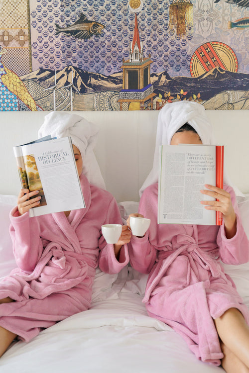 Lotus Pink Bathrobe, Soft Flannel Fleece